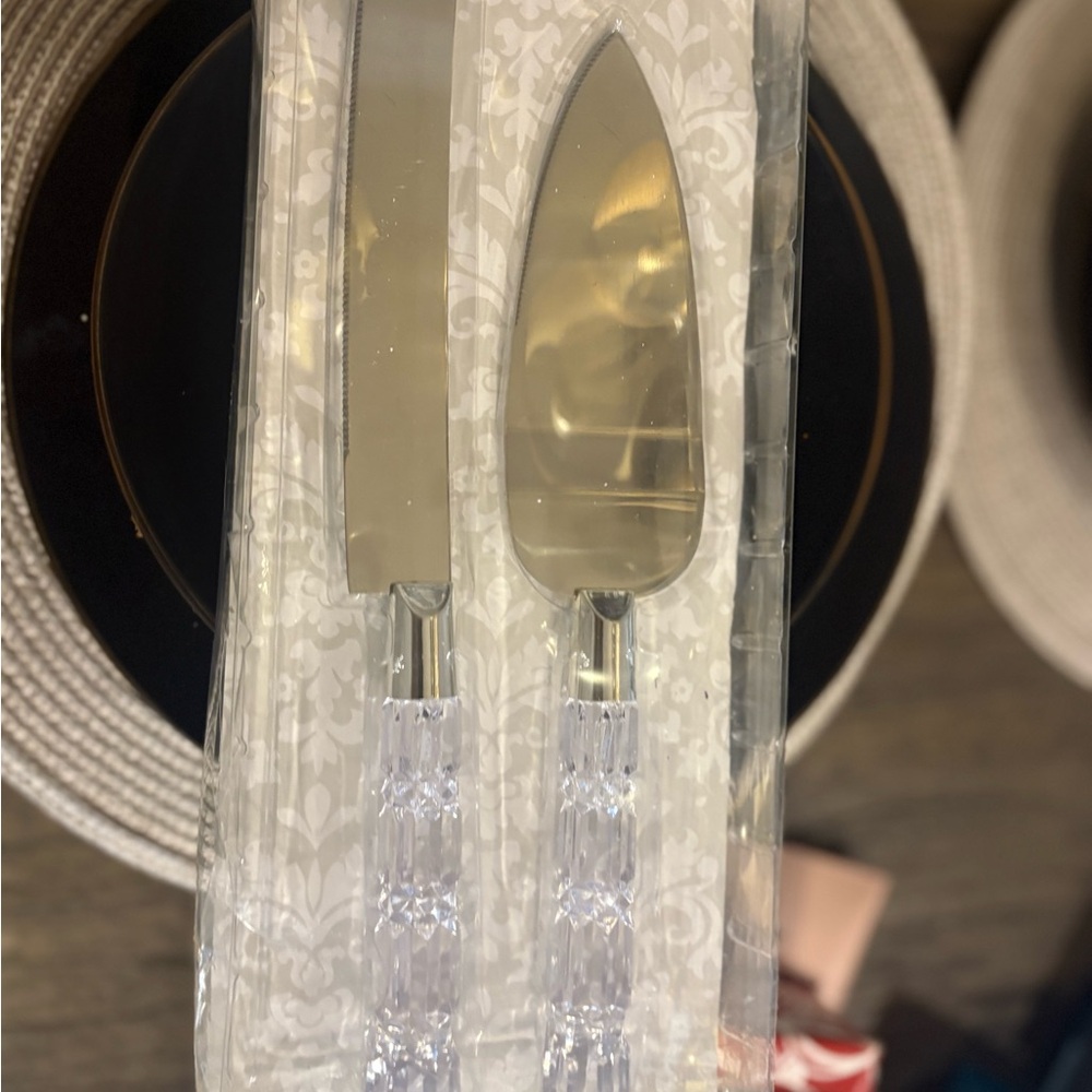 Elegant Silver Cake Knife and Server Set